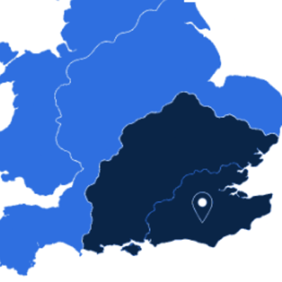 Map of England highlighting Nimbus coverage, zoomed to the Thames Valley